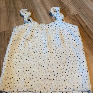 White Polka Dot Sleeveless Top